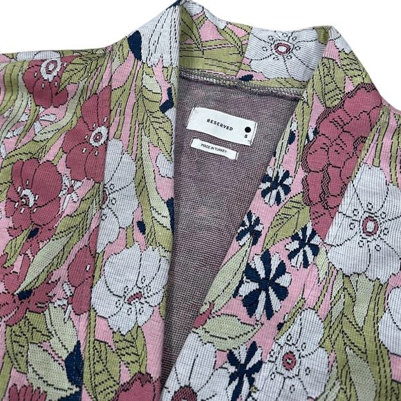 Anthropologie Reserved Kimono Knit Sash Floral Cardigan - Picture 5 of 7